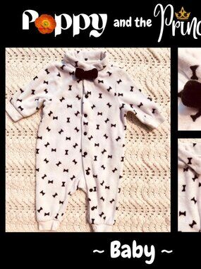 Must Have! Baby Bow Tie Onesie - (0-3M) - Like New - By Poppy & Princess
